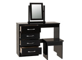 Nevada Black Gloss Dressing Table Set - open